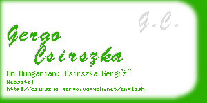 gergo csirszka business card